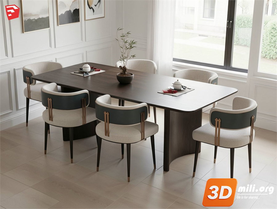 Dining Table Set Skp Files